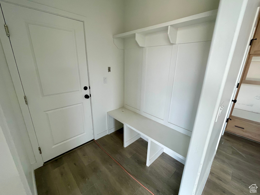 Mudroom with wood finished floors