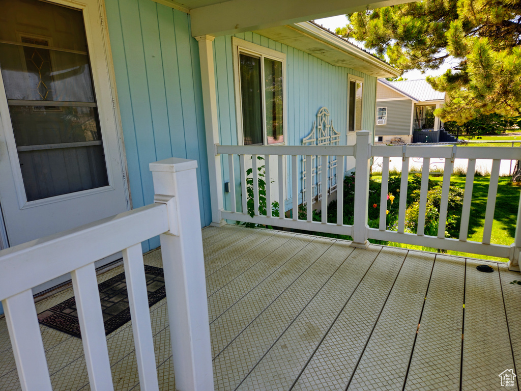 View of wooden deck