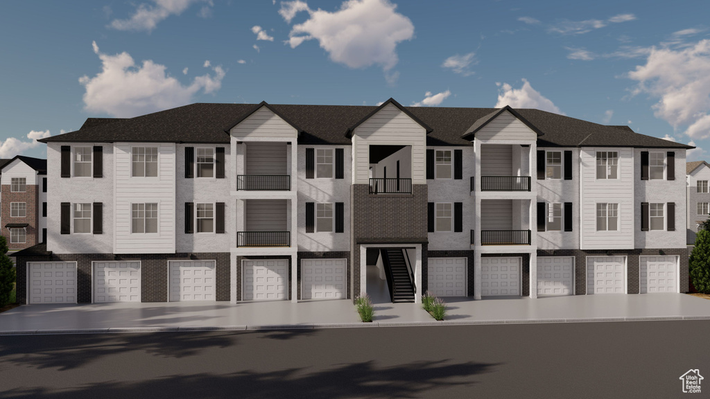 View of front of home featuring an attached garage