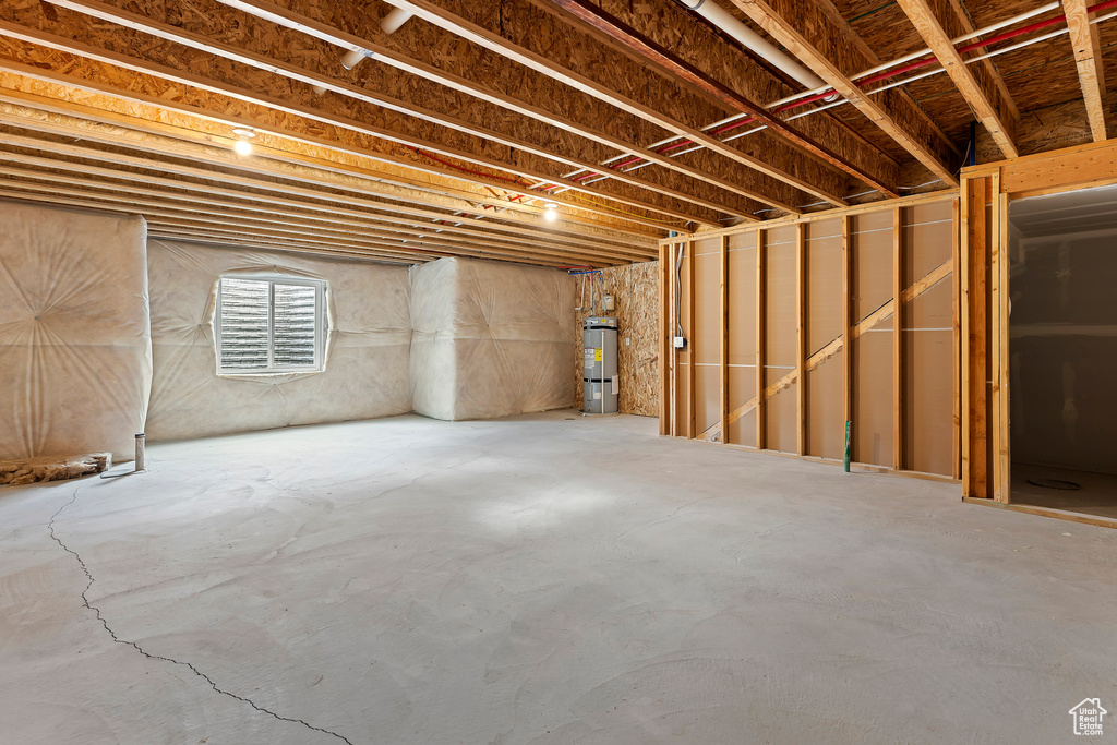 Below grade area with water heater