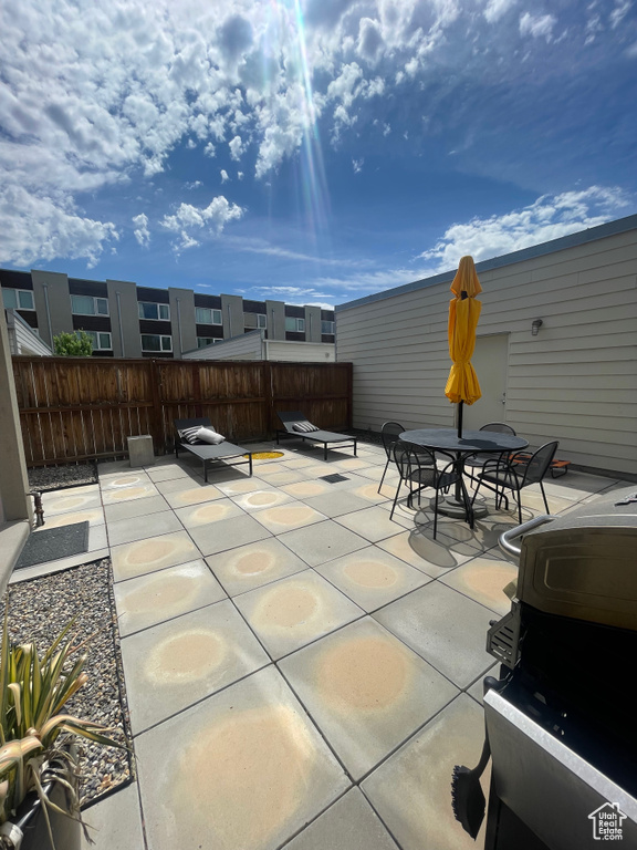 View of patio featuring outdoor dining space