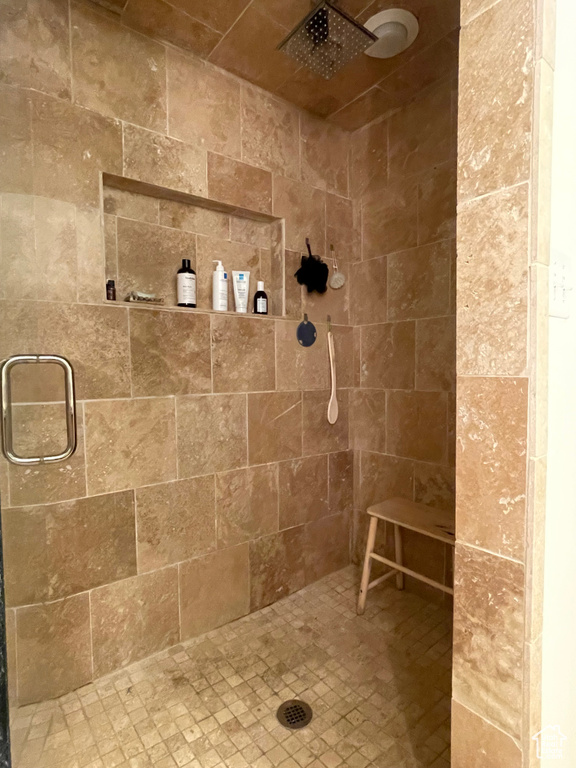 Bathroom featuring a shower stall