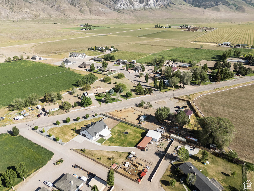 Aerial view of property's location with extensive farmland and rural landscape