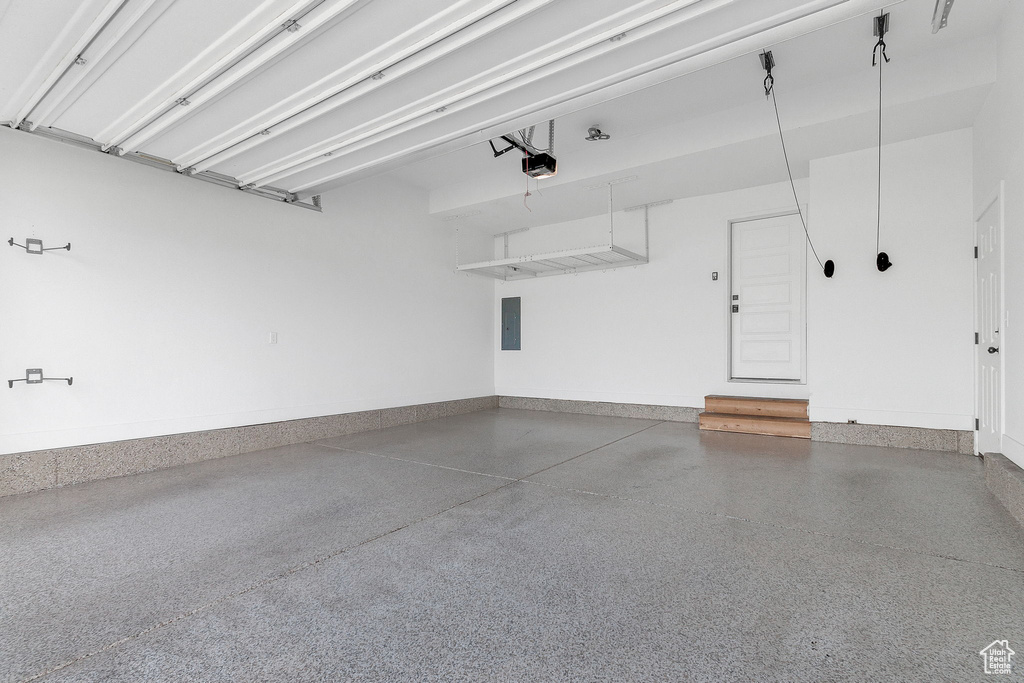 Garage with baseboards