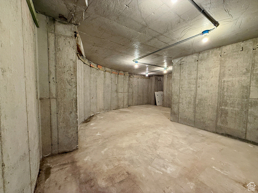 View of unfinished basement