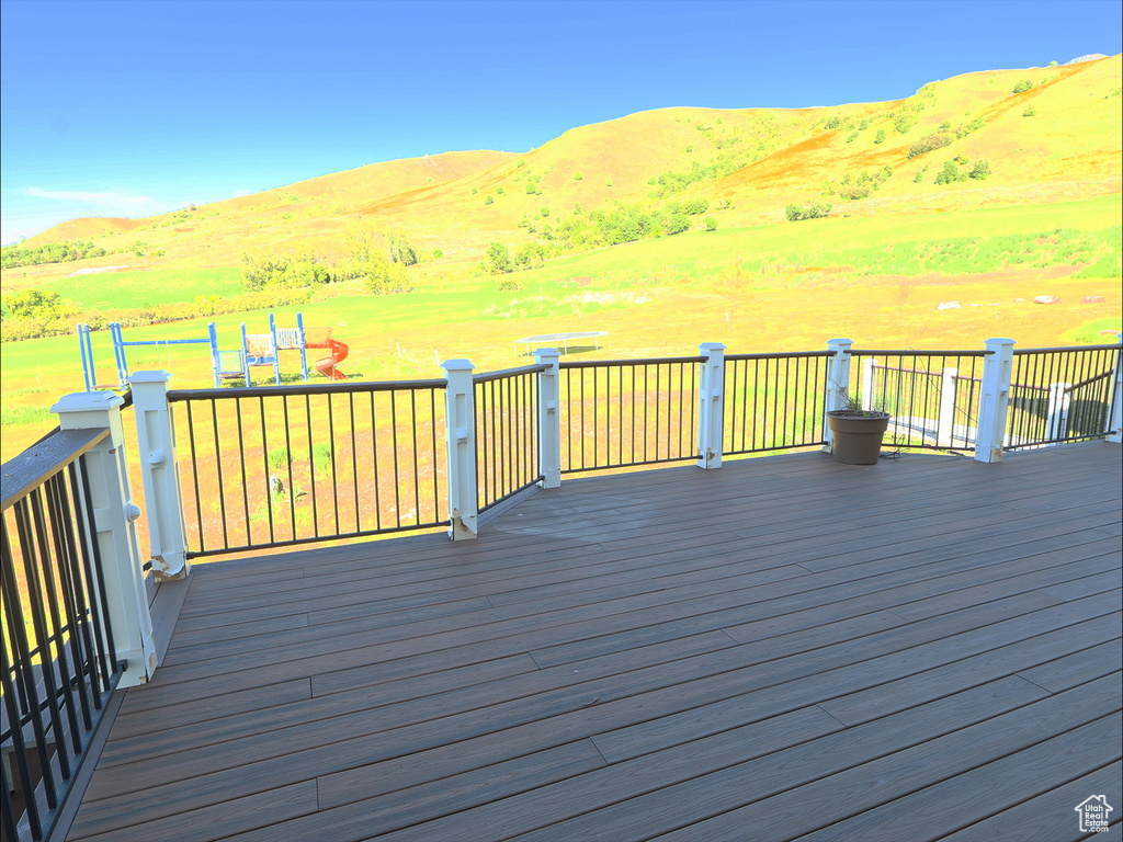 Deck with a mountain view