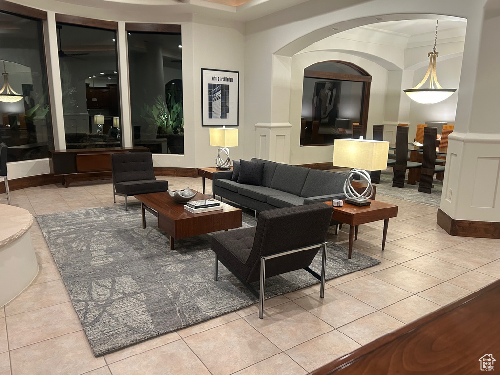 Community lobby featuring ornamental molding