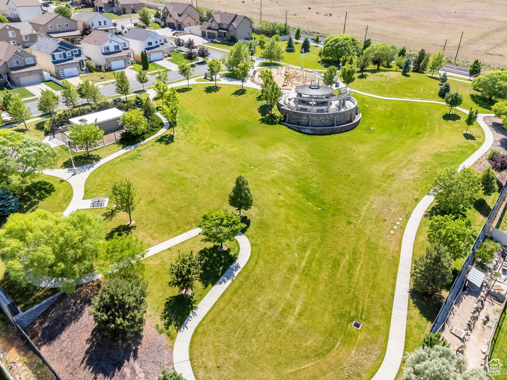Aerial view of residential area