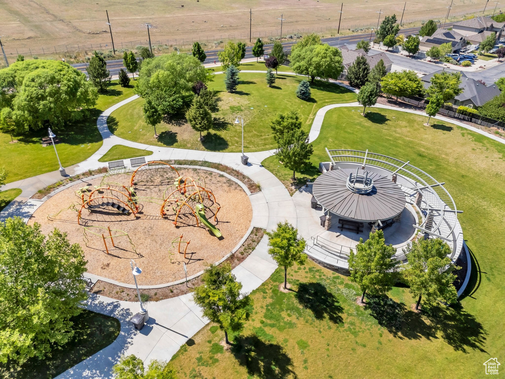 Drone / aerial view of a community park