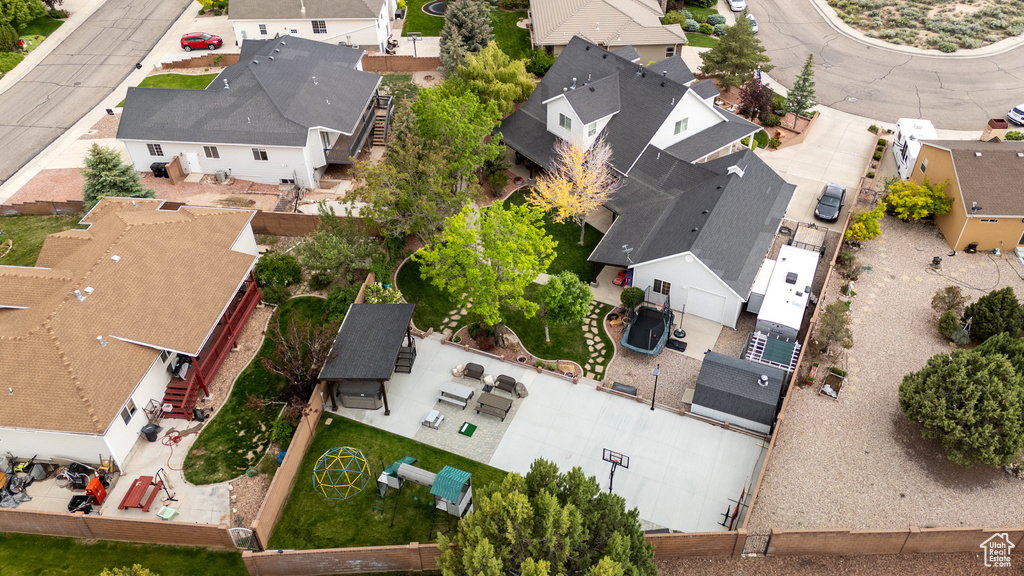 Aerial view of residential area