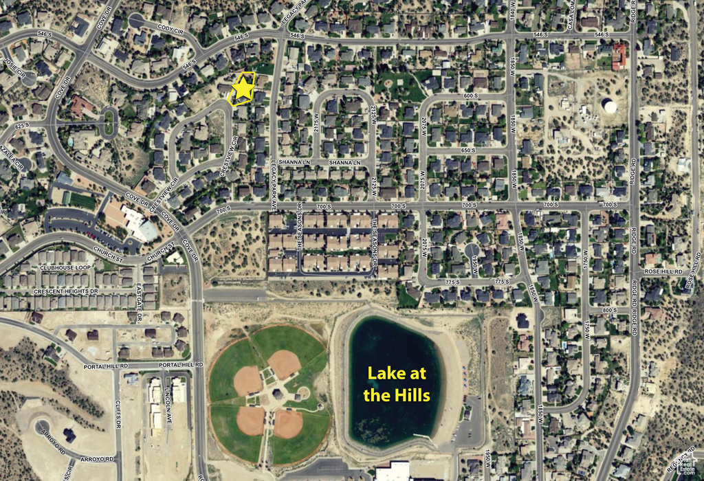 Aerial view of property's location