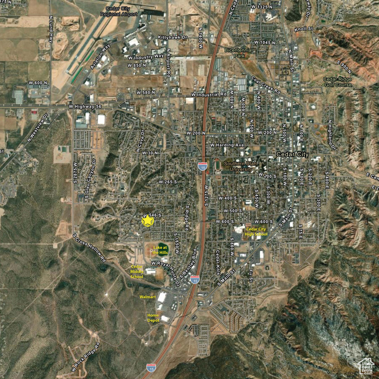 Aerial view of property's location