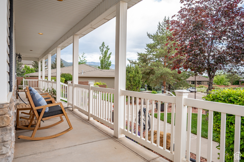 View of covered porch