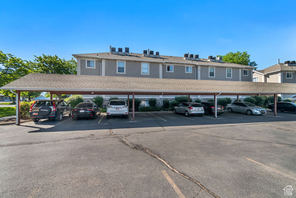 View of covered parking lot