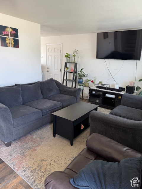 Living area featuring wood finished floors
