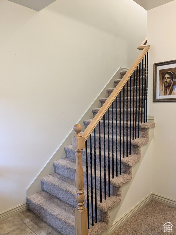 Stairway with baseboards