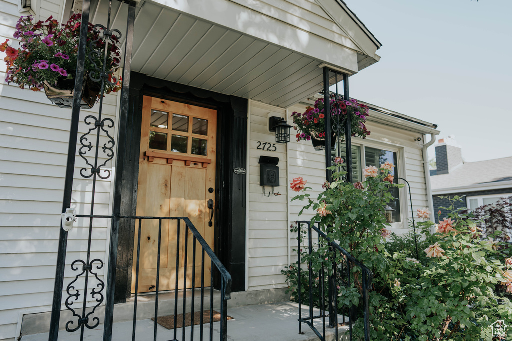 View of exterior entry