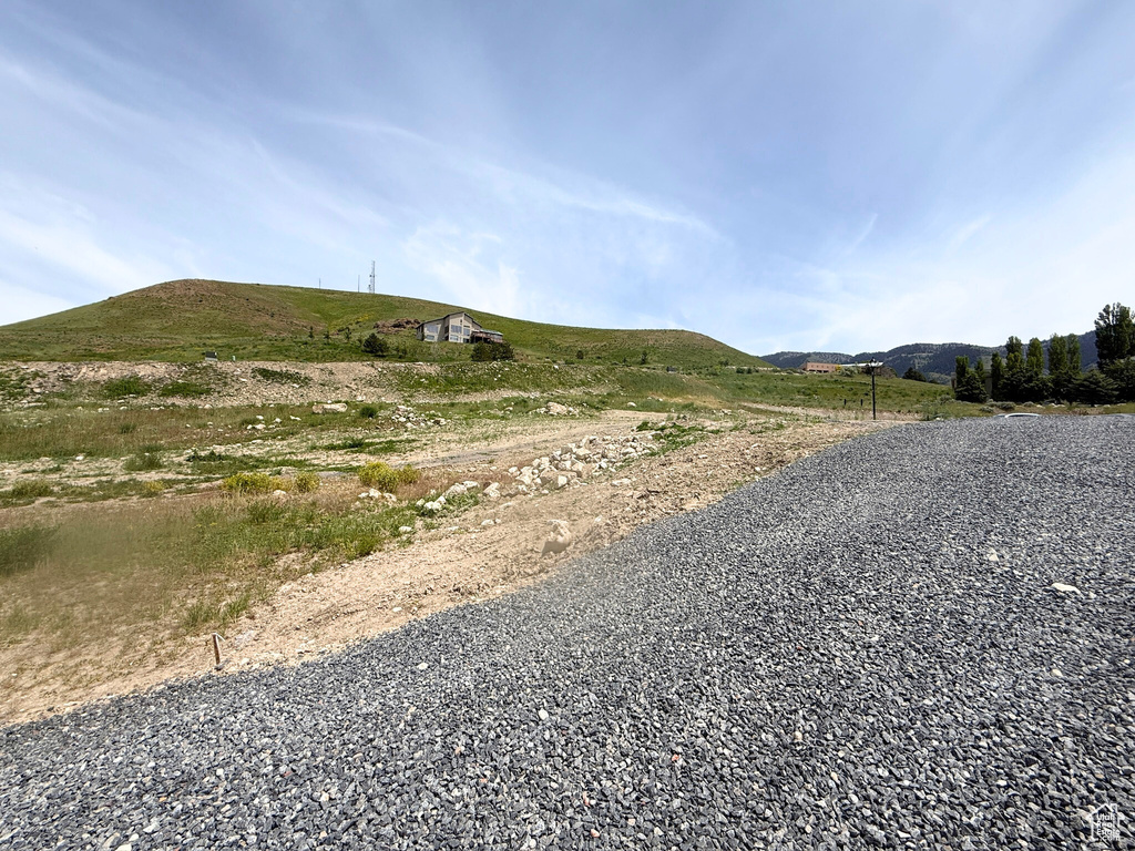 View of street featuring a mountain view
