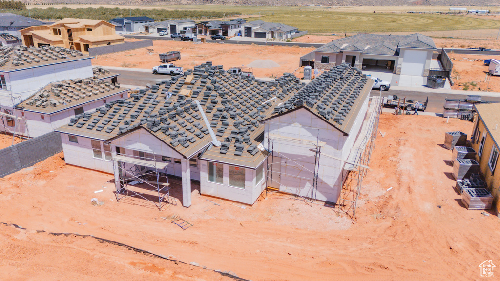 Aerial view of residential area