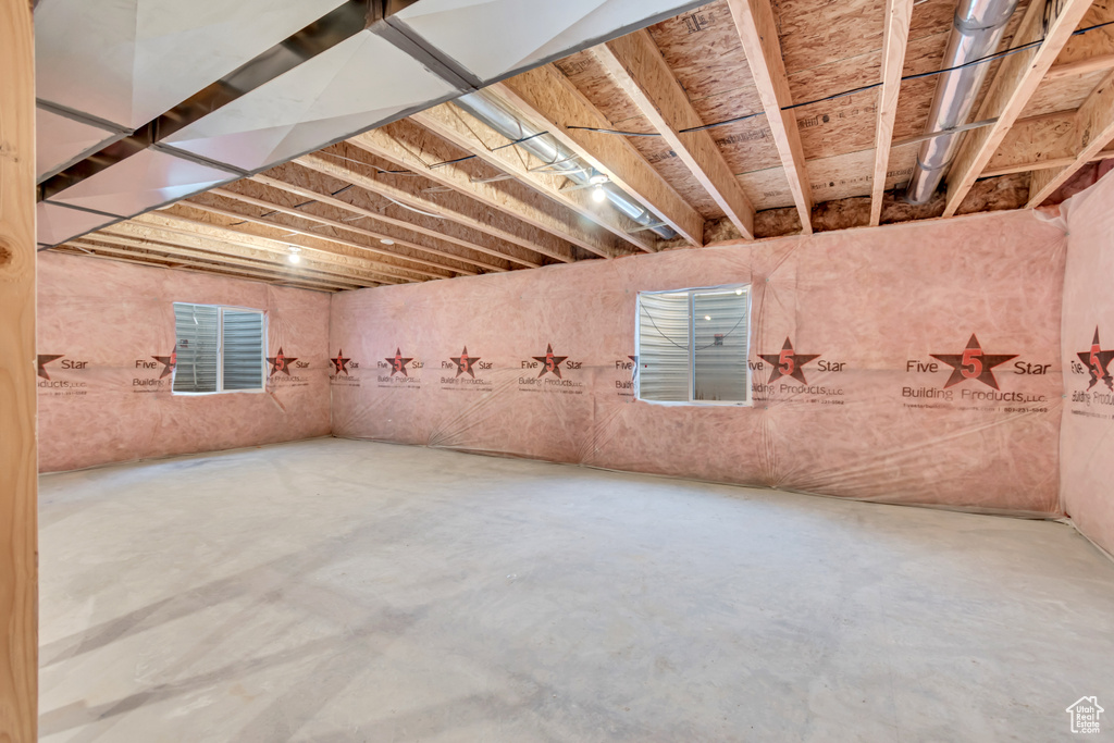 View of unfinished basement