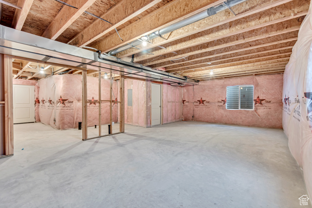 View of unfinished basement