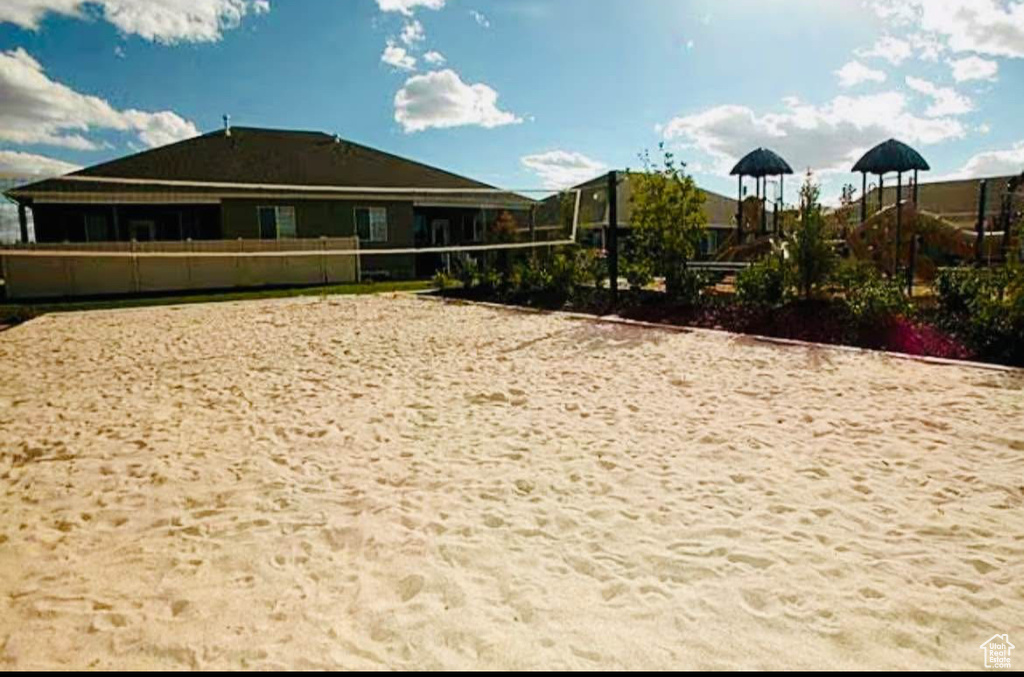 View of property's community featuring volleyball court