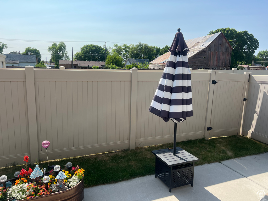 View of yard with a patio