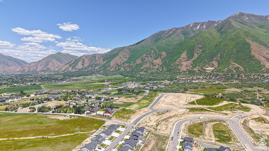 View of mountain background with nearby suburban area