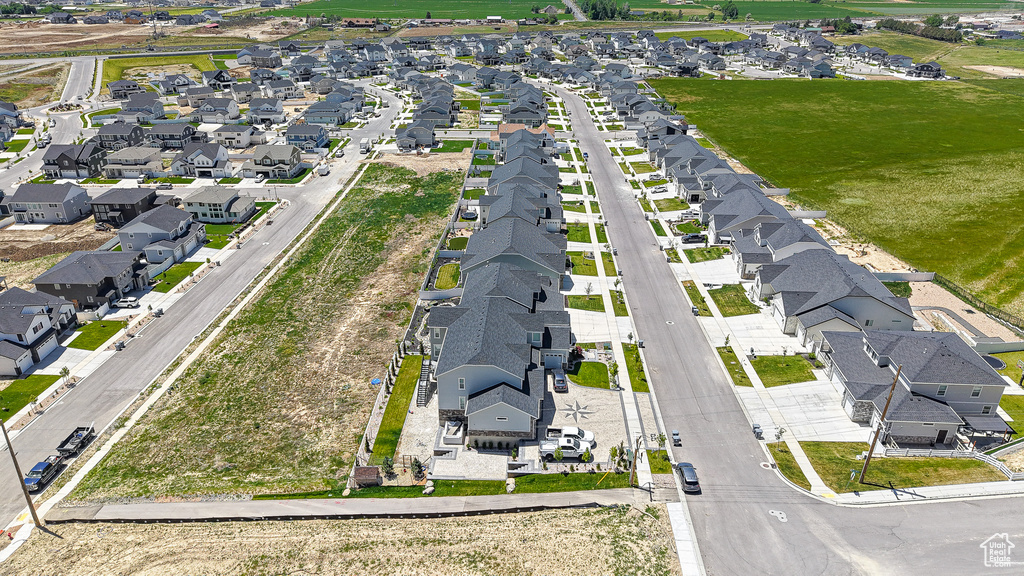 Aerial view of residential area