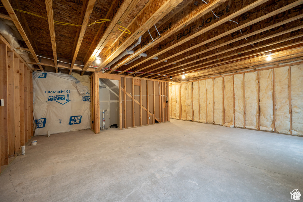 View of unfinished basement