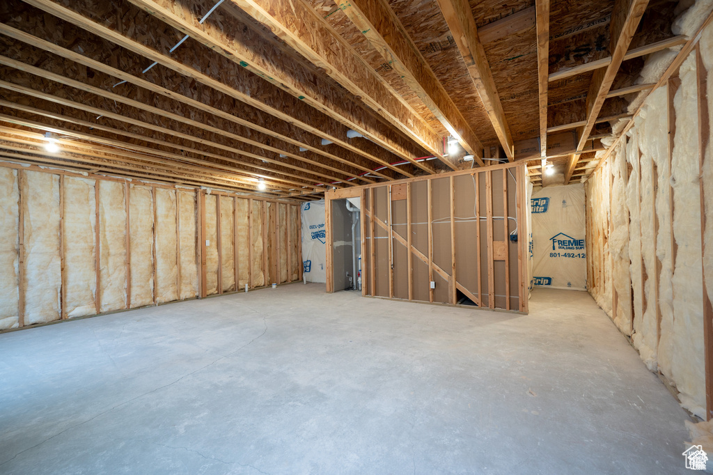 View of unfinished basement