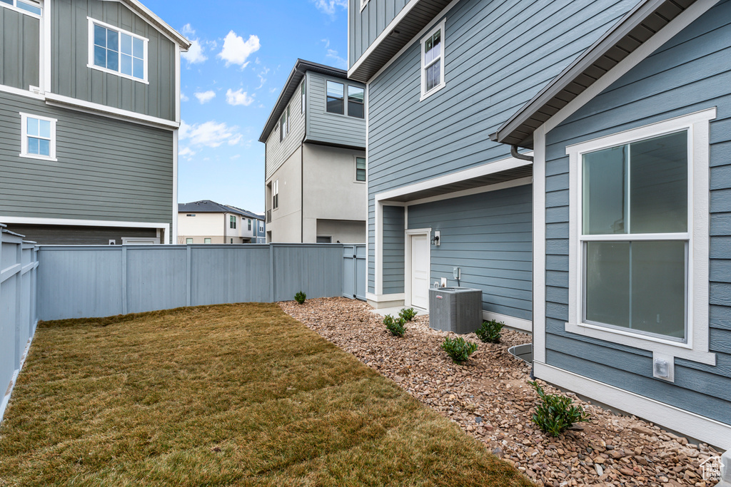 View of yard featuring central AC