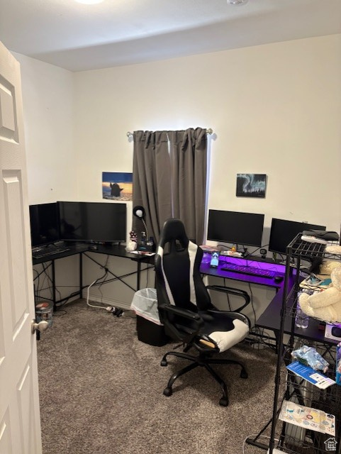 Office space with carpet