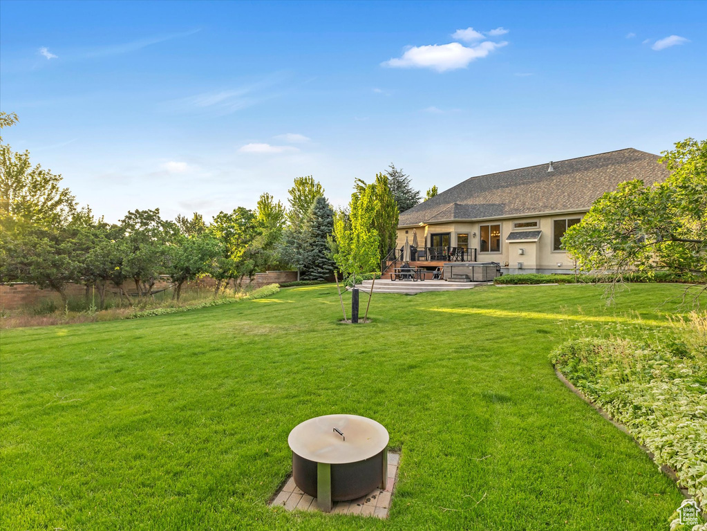 View of grassy yard