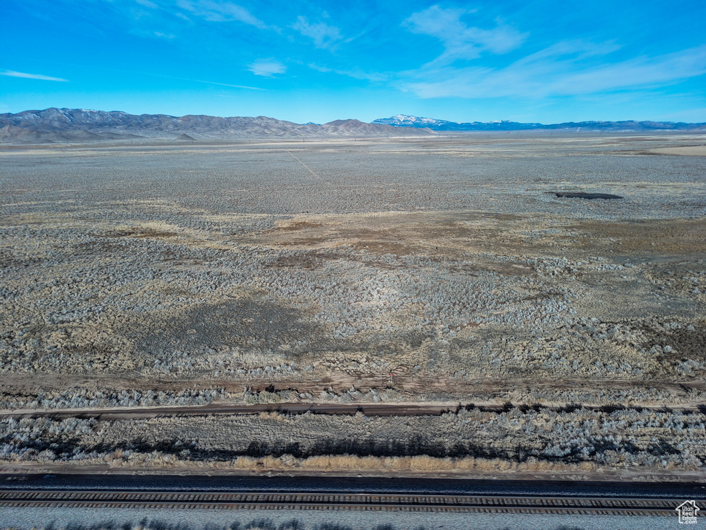 Drone / aerial view of a mountainous background