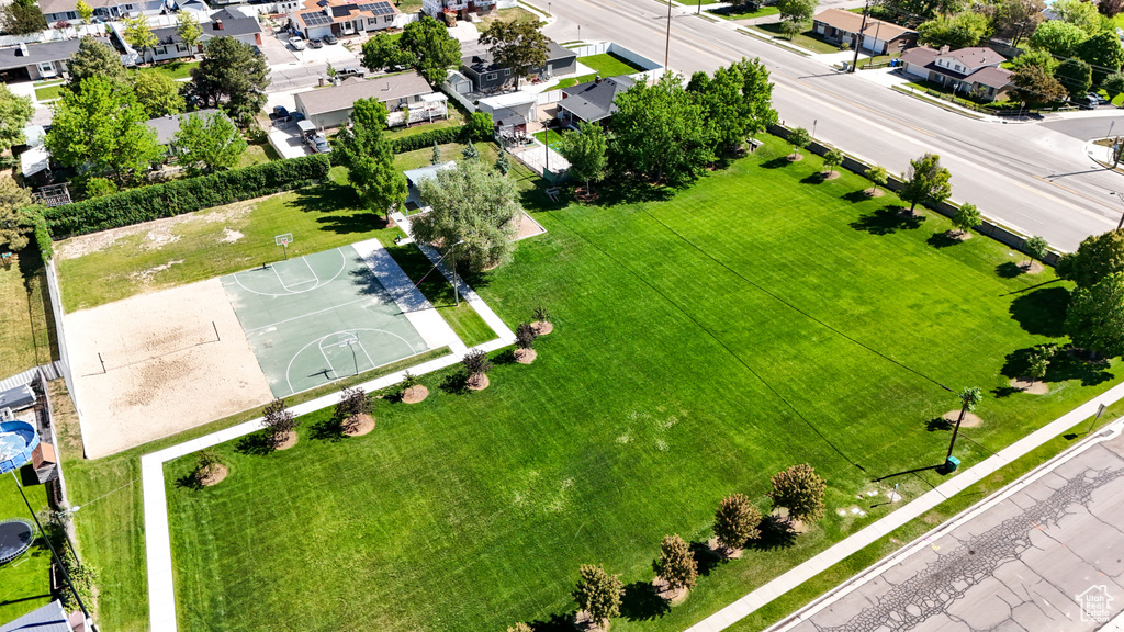 Aerial view of residential area