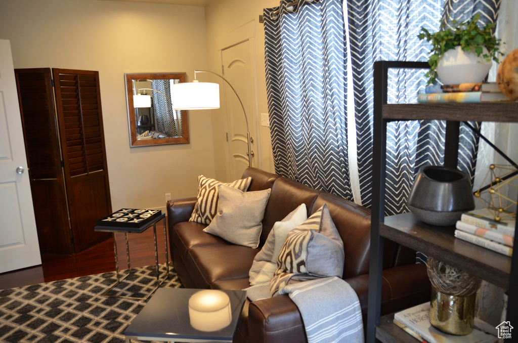 Living room featuring wood finished floors