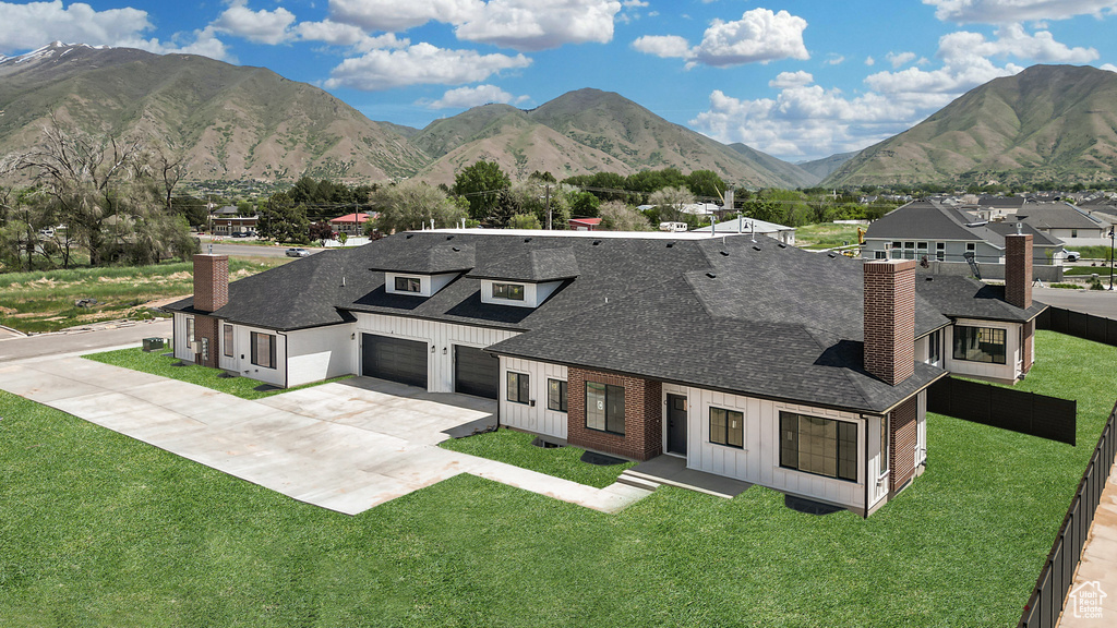 Mountain view with nearby suburban area
