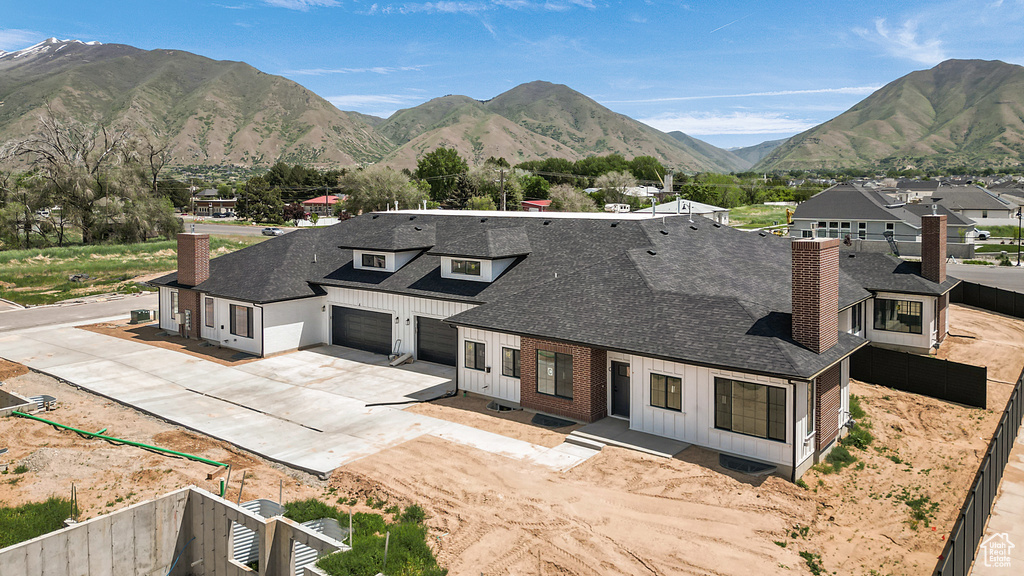 Mountain view with nearby suburban area