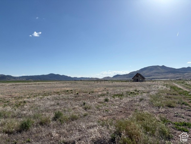 Mountain view with rural landscape