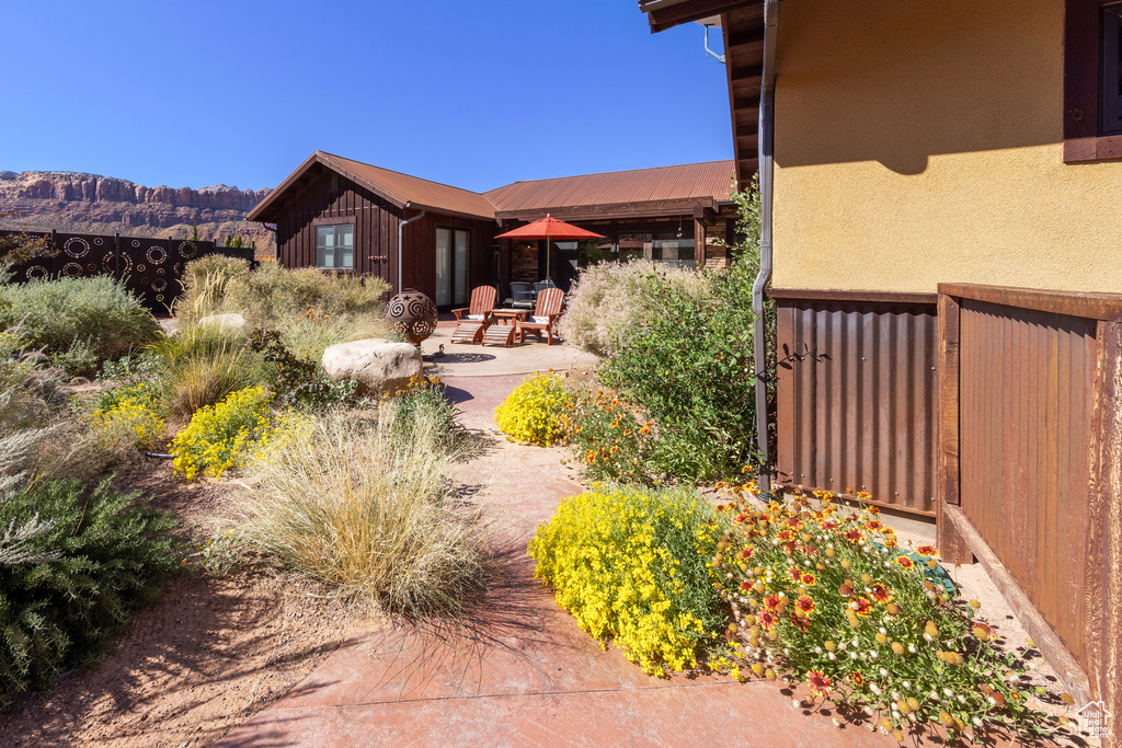 View of yard with a patio area