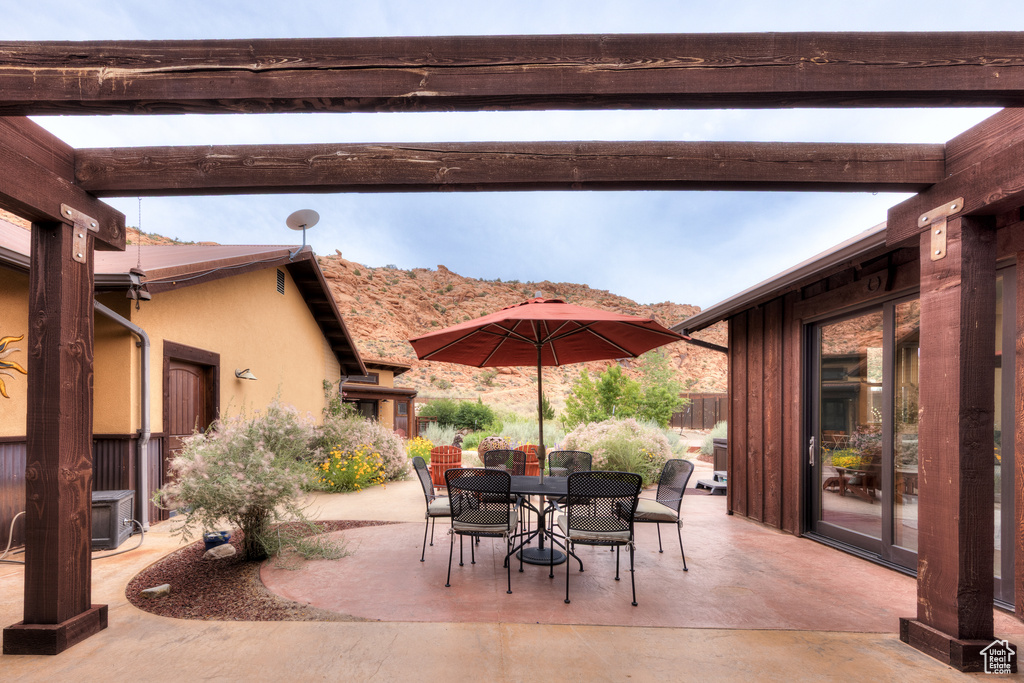 View of patio featuring outdoor dining space