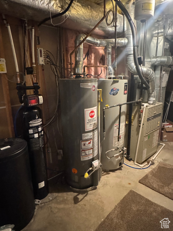 Utility room with water heater