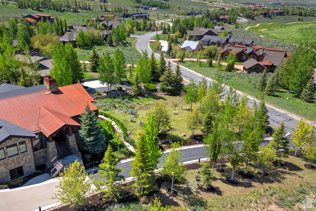 Aerial perspective of suburban area