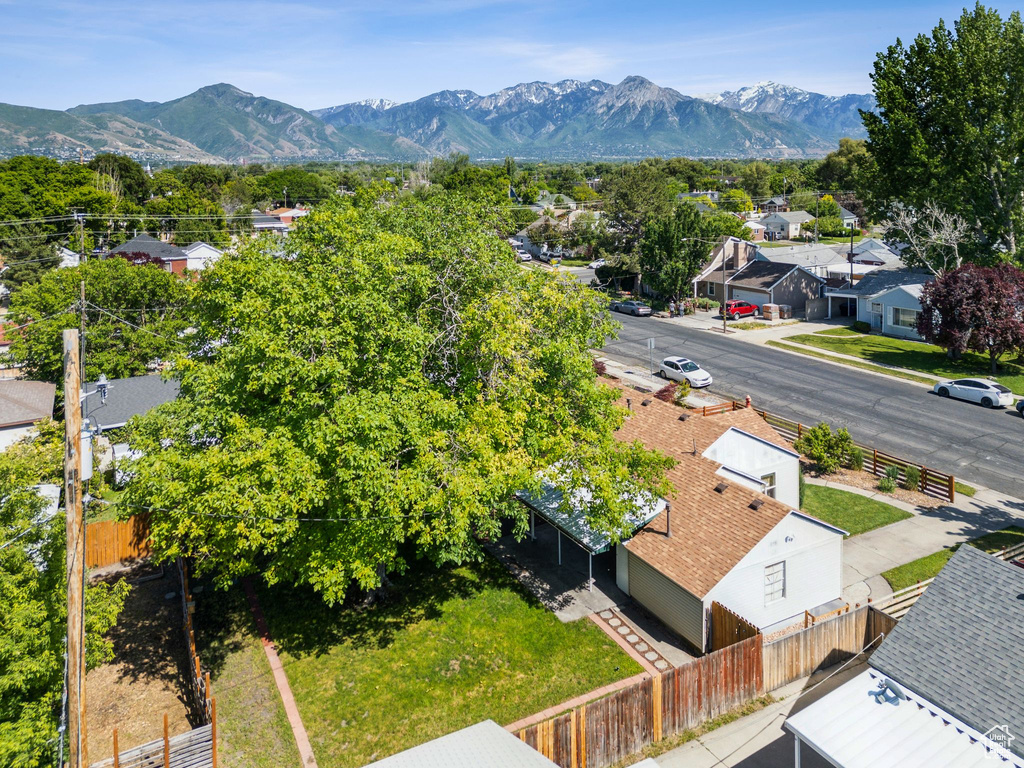 Mountain view featuring nearby suburban area
