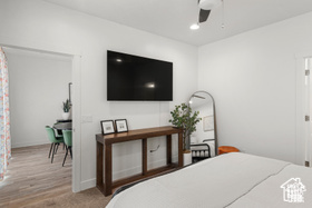 Bedroom featuring wood finished floors