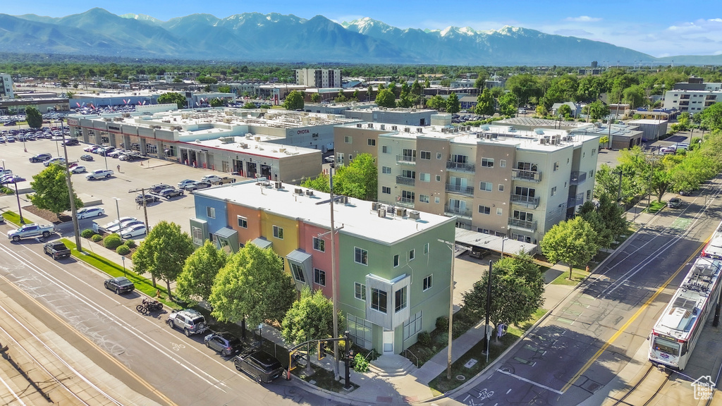 Bird's eye view of a mountain backdrop