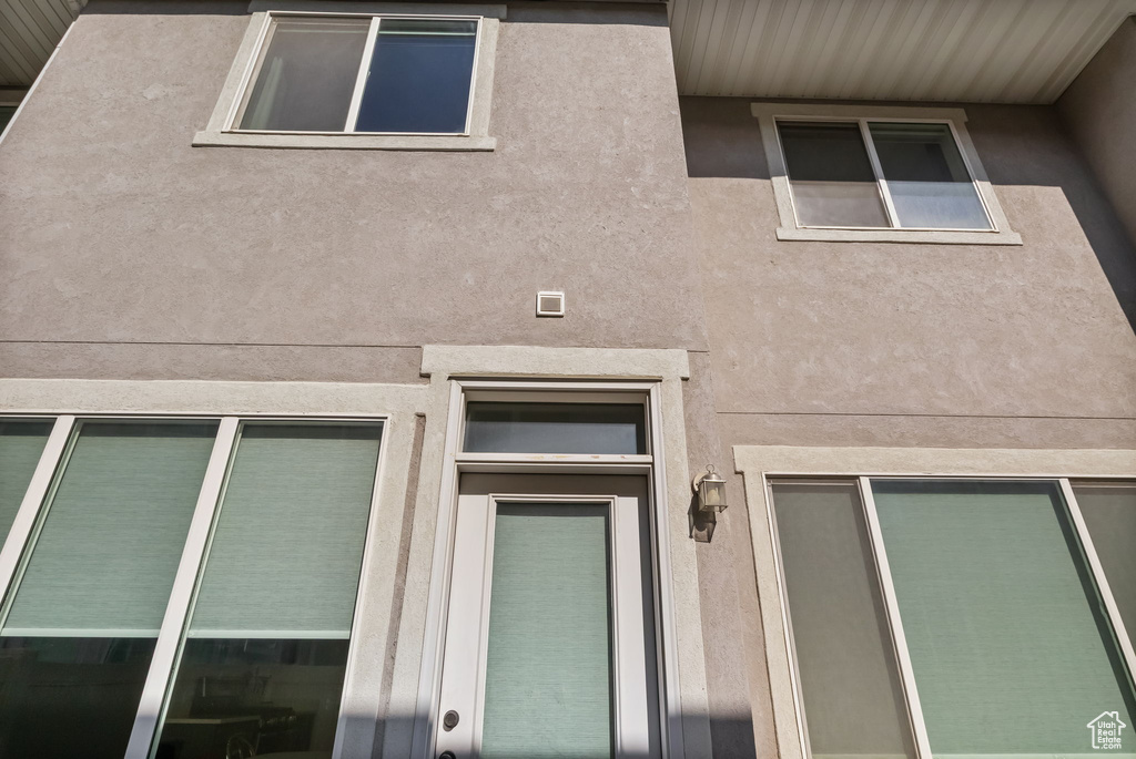 Exterior view of stucco siding