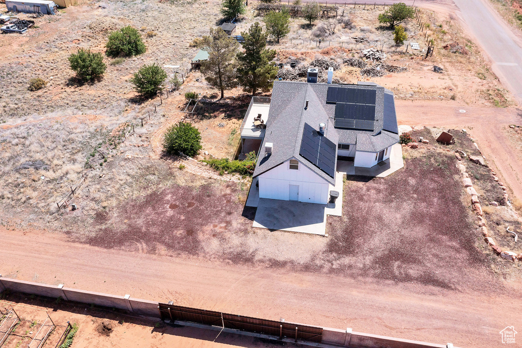 View from above of property featuring a desert landscape