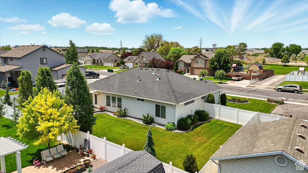 Aerial view of residential area